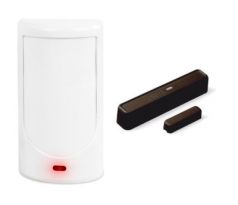 GSM systém Pitbull Alarm PRO + EWD3 - bezdrôtový dverný/okenný magnetický kontakt hnedý